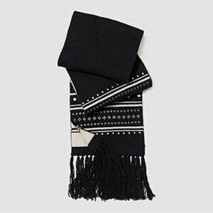 COACH Embellished Fair Isle Wool Blend Scarf